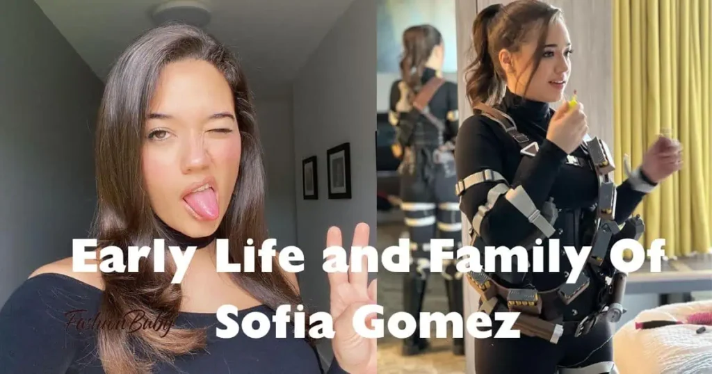  A visual representation of Sofia Gomez's early life and family, highlighting key moments and relationships in her upbringing.