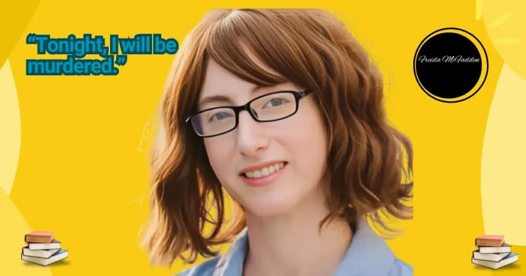 A woman wearing glasses stands against a vibrant yellow background, exuding confidence and style.