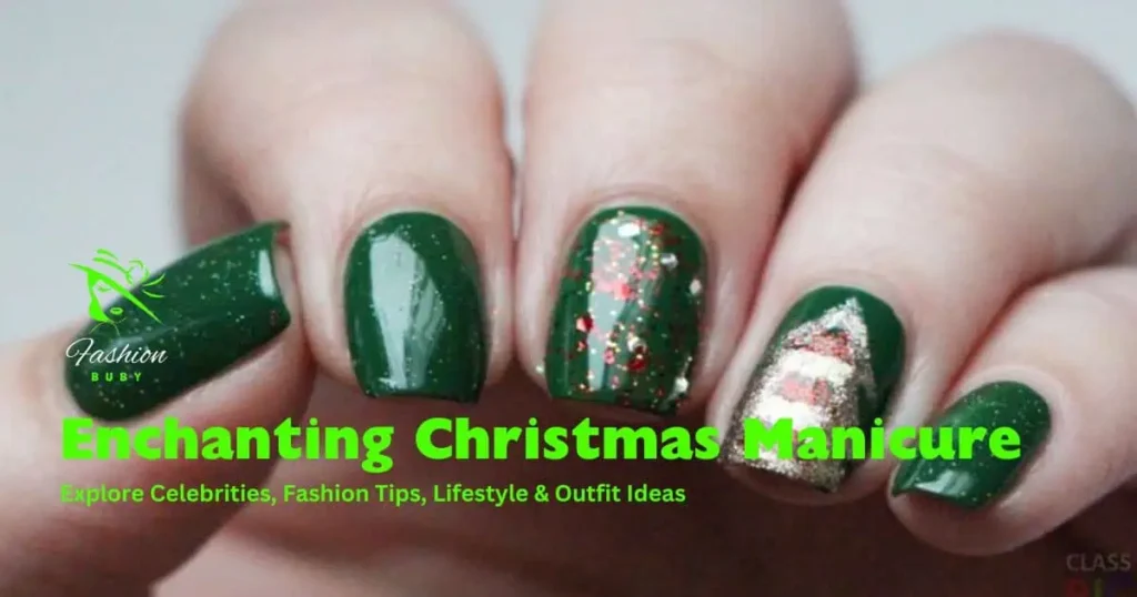 Enchanting Christmas Manicure featuring festive colors and intricate designs, perfect for the holiday season.