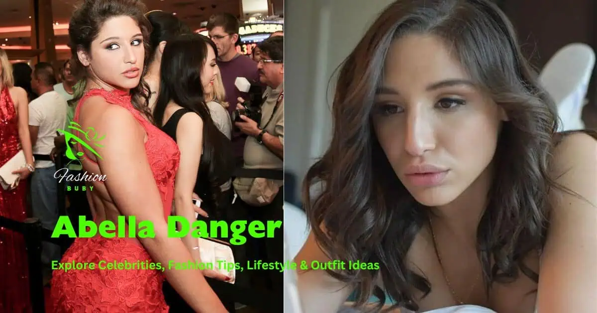 Image of a woman in a red dress alongside text featuring "Abella Danger" prominently displayed.