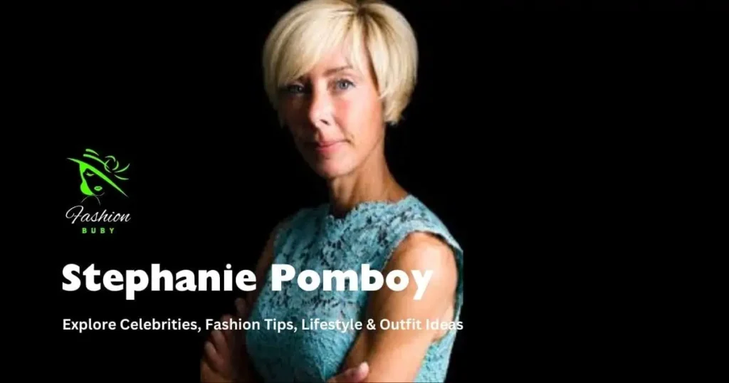 Stephanie Pomboy, a fashion expert, showcasing her unique style and physical appearance in a vibrant fashion setting.