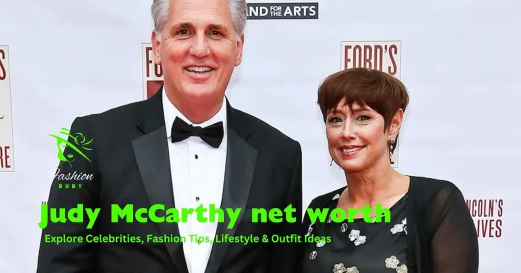 Image depicting Judy McCarthy with a caption highlighting her net worth, emphasizing "Judy McCarthy net worth.